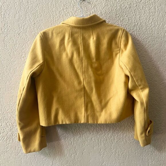 Cartonnier by Anthropologie Luisa Yellow Cropped Peacoat Jacket Sz Medium - Picture 4 of 11